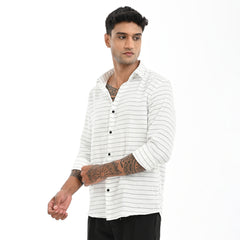 Slim Fit Stripe Full Sleeves - Casual Shirt