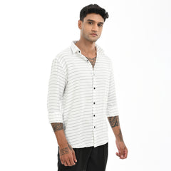 Slim Fit Stripe Full Sleeves - Casual Shirt