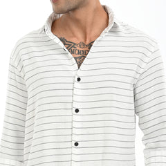Slim Fit Stripe Full Sleeves - Casual Shirt