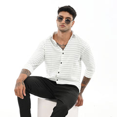 Slim Fit Stripe Full Sleeves - Casual Shirt