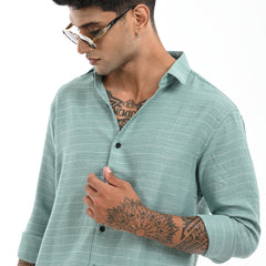 Slim Fit Stripe Full Sleeves - Casual Shirt