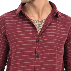 Slim Fit Stripe Full Sleeves - Casual Shirt
