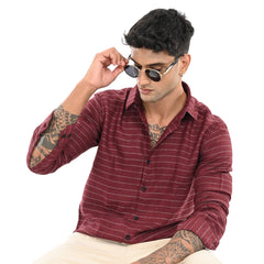 Slim Fit Stripe Full Sleeves - Casual Shirt