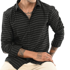 Slim Fit Stripe Full Sleeves - Casual Shirt