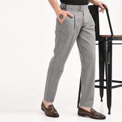 Pleated High-Waist Formal Trousers