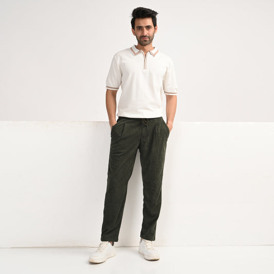 Corduroy Drawstring Casual Trousers
