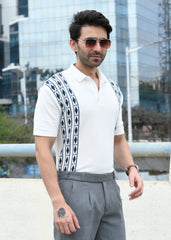 Geometric Stripe T-Shirt - White