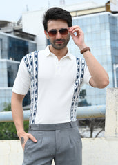 Geometric Stripe T-Shirt - White