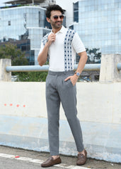 Geometric Stripe T-Shirt - White