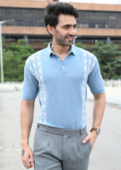 Geometric Stripe T-Shirt - Blue