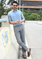 Geometric Stripe T-Shirt - Blue