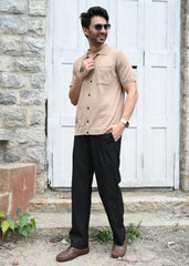 Sandal Contrast Stitch Button-Up Shirt