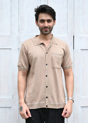 Sandal Contrast Stitch Button-Up Shirt