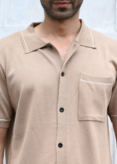 Sandal Contrast Stitch Button-Up Shirt