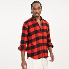 Checkered Flannel Casual Shirt for Men