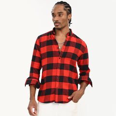 Checkered Flannel Casual Shirt for Men