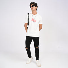 White Minimal Graphic T-Shirt