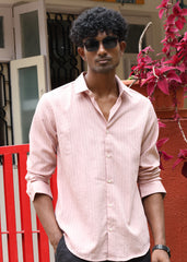 Men’s Classic Striped Casual Shirt - Pink