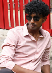 Men’s Classic Striped Casual Shirt - Pink