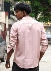 Men’s Classic Striped Casual Shirt - Pink