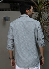 Self-Design Full-Sleeve Shirt - Grey