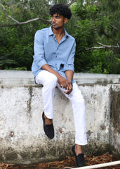 Men’s Classic Striped Casual Shirt - Blue