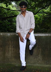 Men’s Classic Striped Casual Shirt - Grey