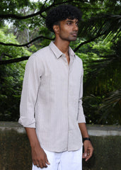 Men’s Classic Striped Casual Shirt - Grey