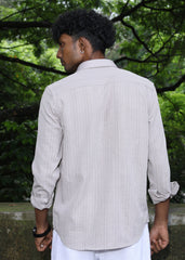 Men’s Classic Striped Casual Shirt - Grey