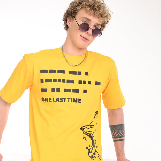 Morse Code 'One Last Time' Oversized T-Shirt