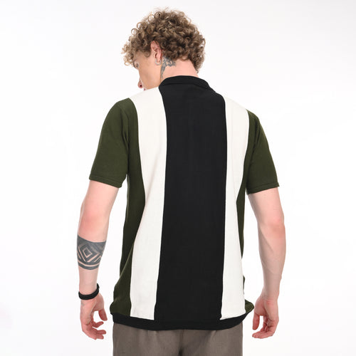 Contrast Vertical Stripe Half Sleeve Shirt - Snipes