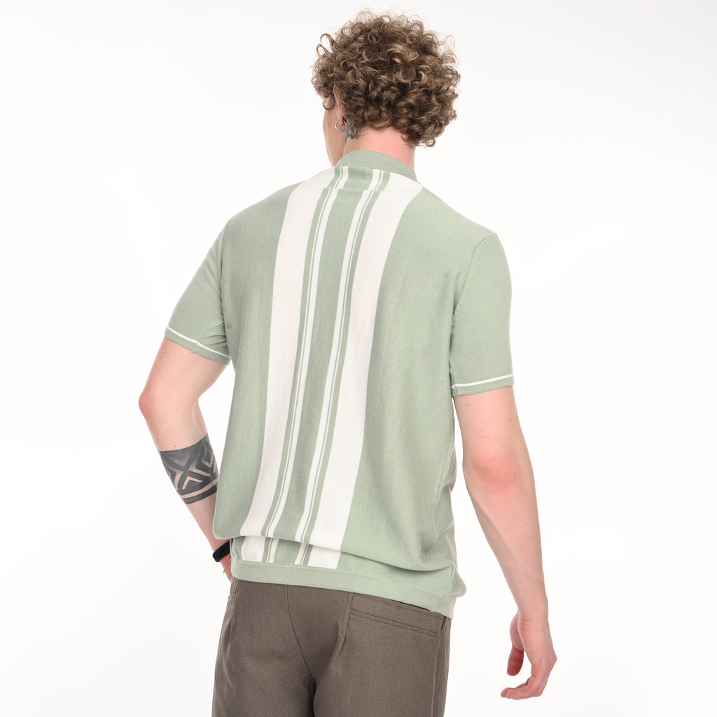 Middle Striped Old Money Half Sleeve Shirt - Snipes
