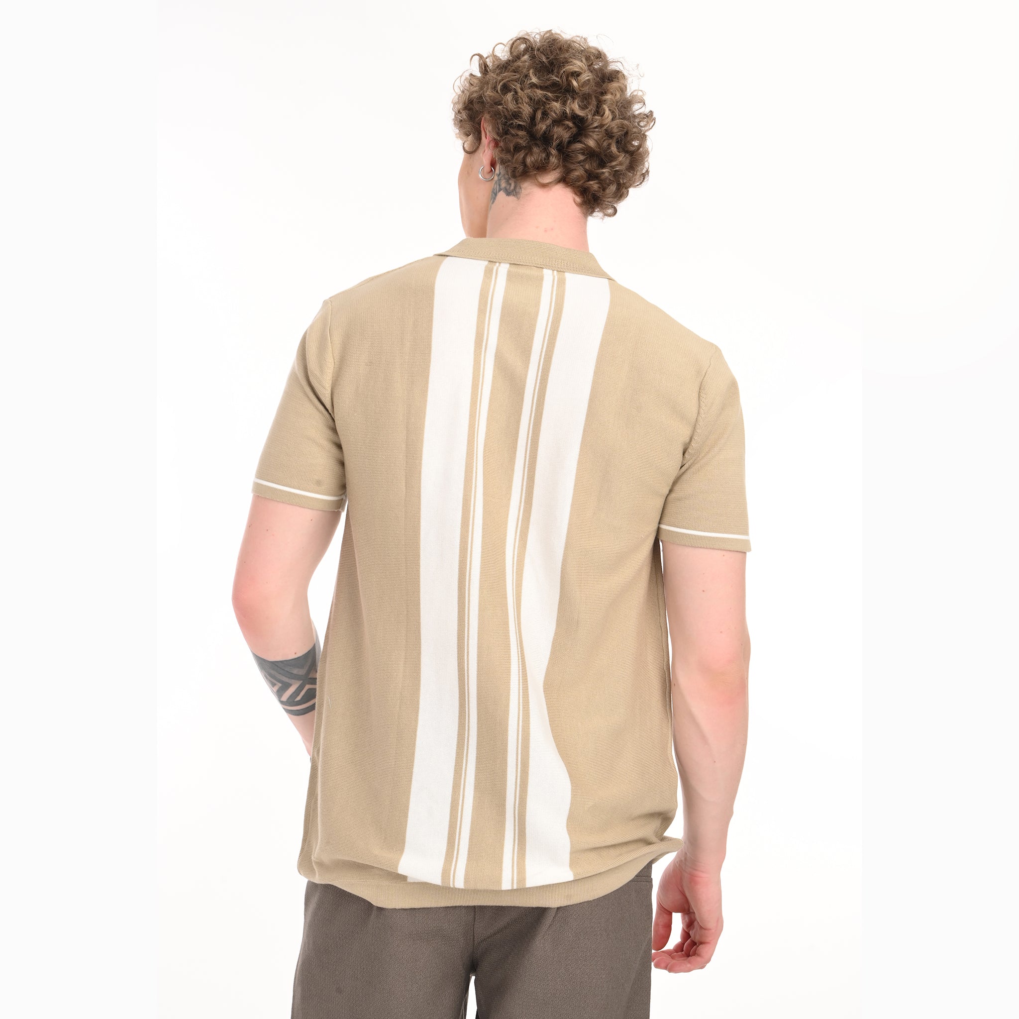 Middle Striped Old Money Half Sleeve Shirt - Snipes