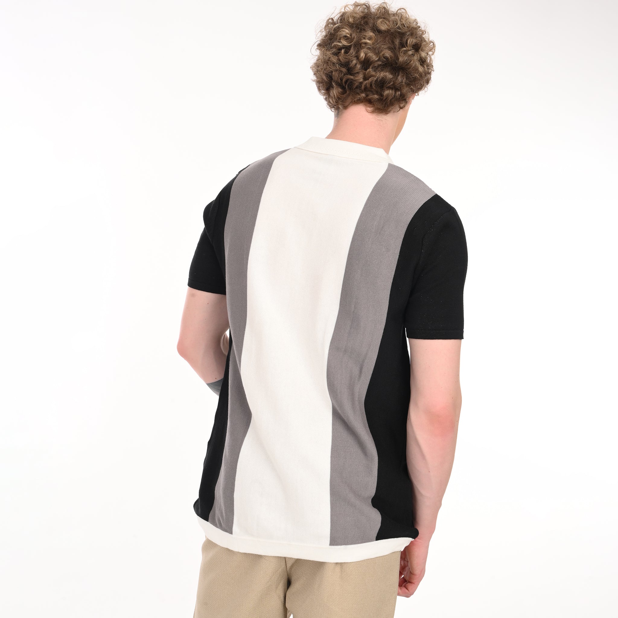 Contrast Vertical Stripe Half Sleeve Shirt - Snipes