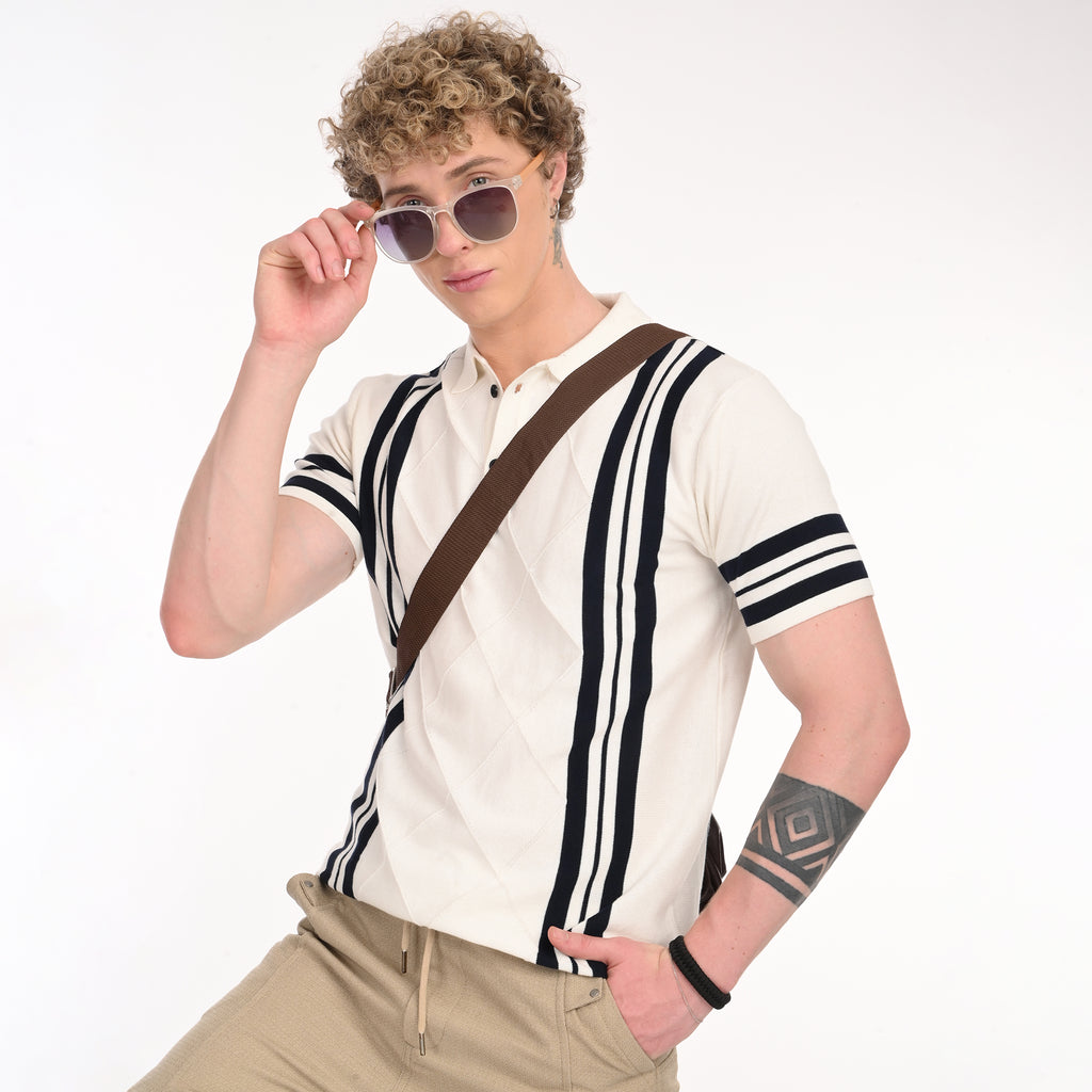 Old Money Stripe Knit T-Shirt - Snipes