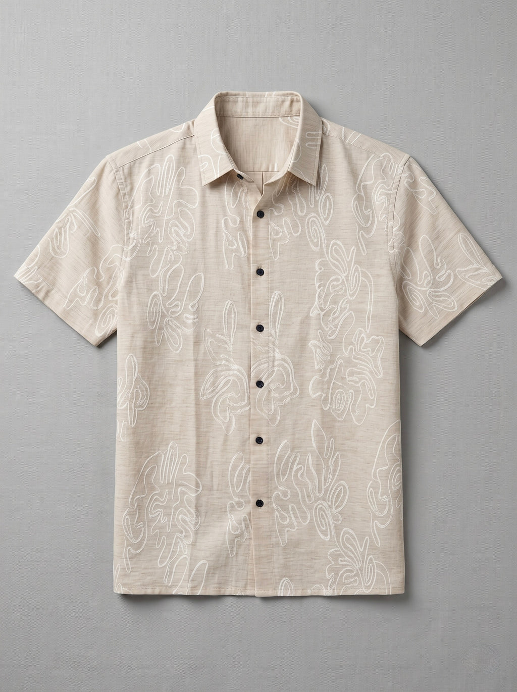 Abstract Leaf Jacquard Shirt