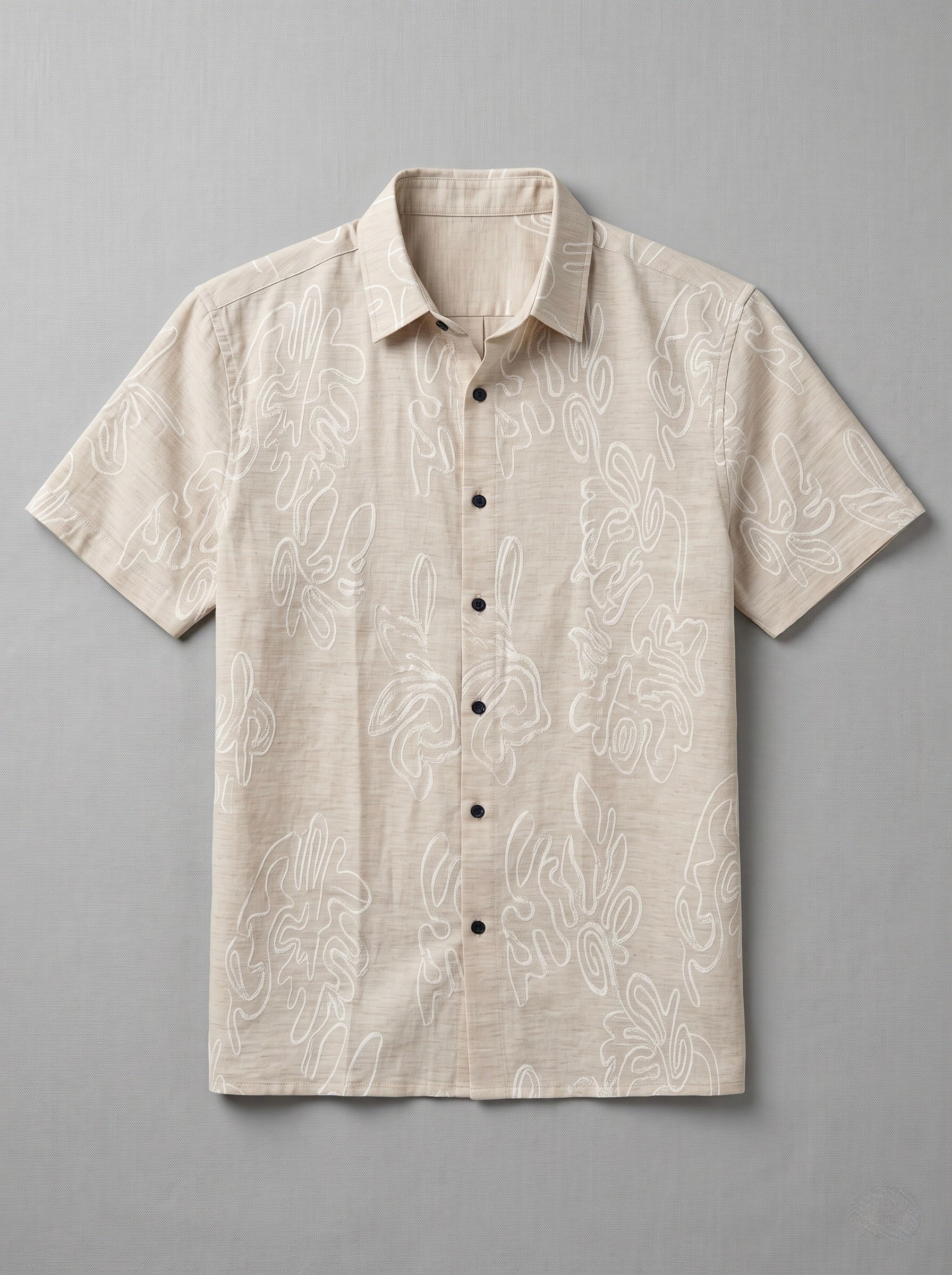 Abstract Leaf Jacquard Shirt