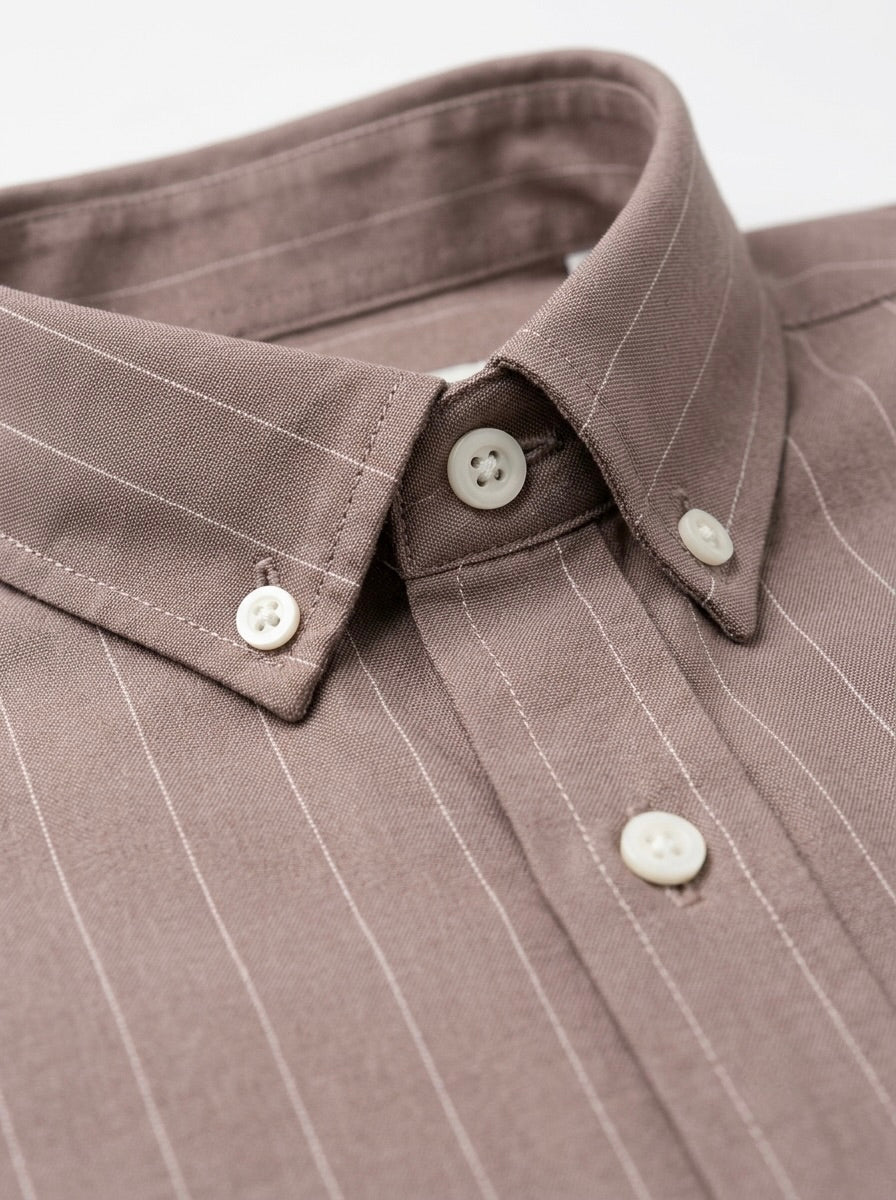 Men’s Striped TR Fabric Button-Down Shirt