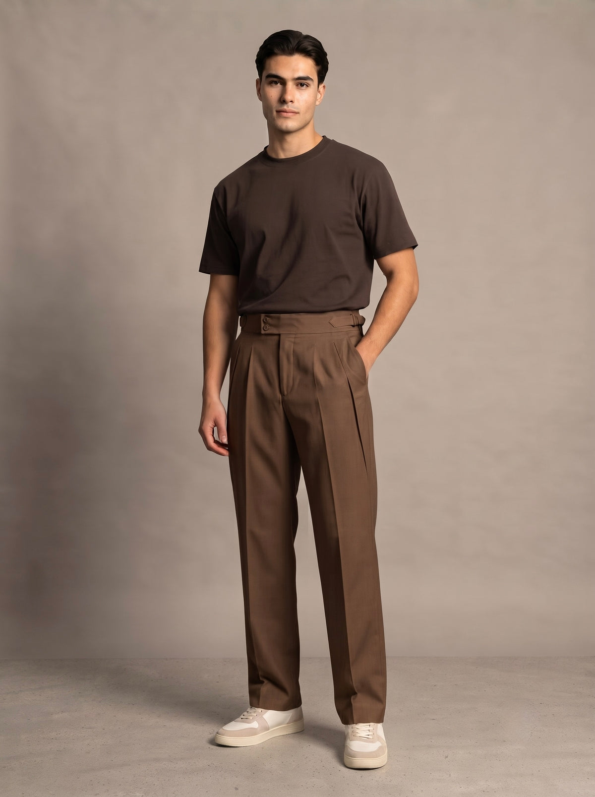 Men’s Single-Pleated Gurkha Trousers
