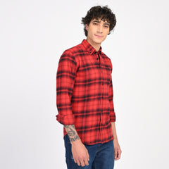 Checkered Flannel Casual Shirt for Men
