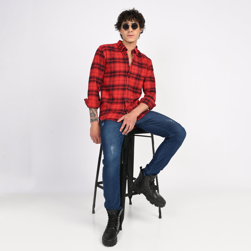 Checkered Flannel Casual Shirt for Men - Snipes