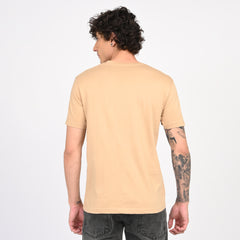 Beige Minimal Graphic T-Shirt