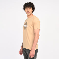 Beige Minimal Graphic T-Shirt