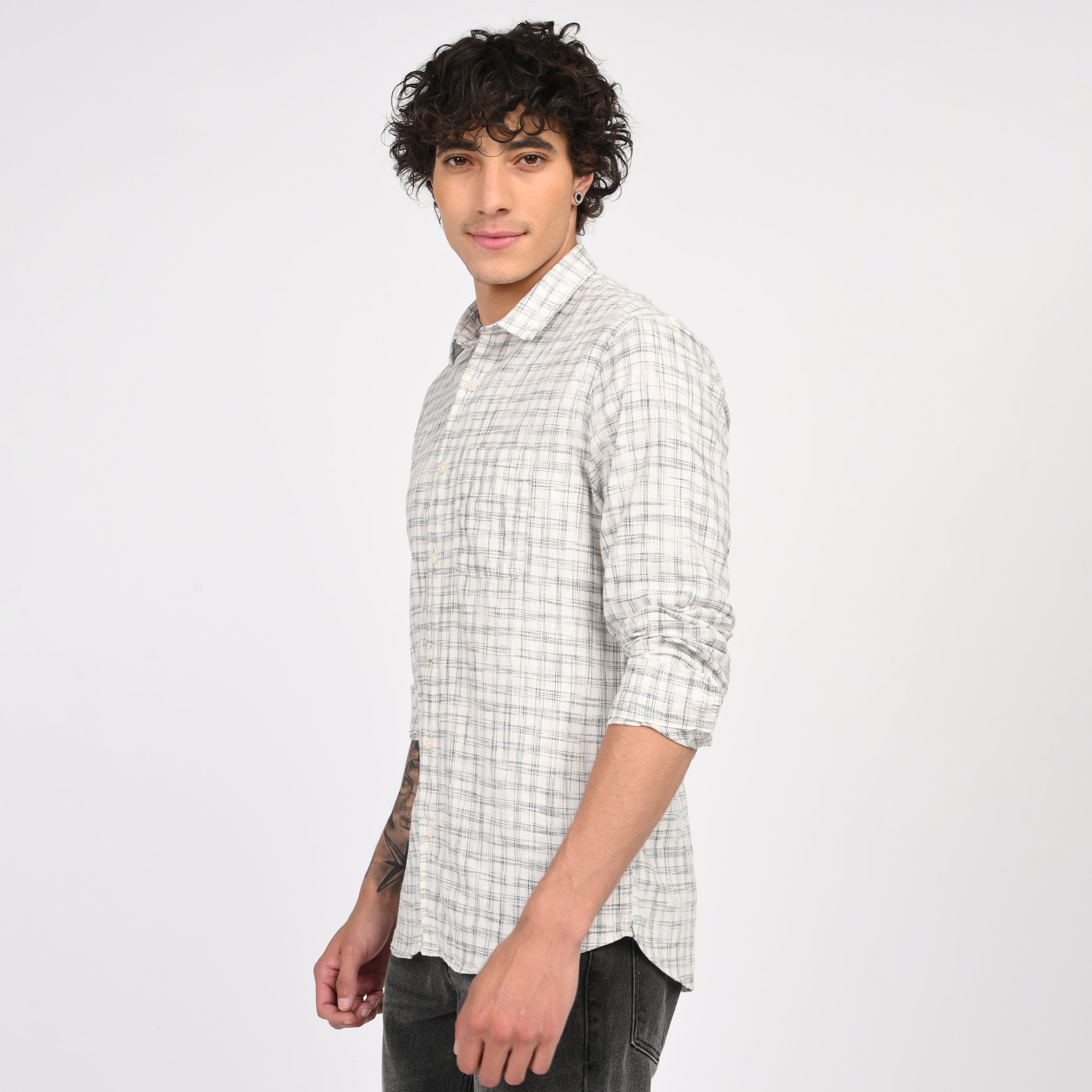 Linen Checkered Shirt - Snipes