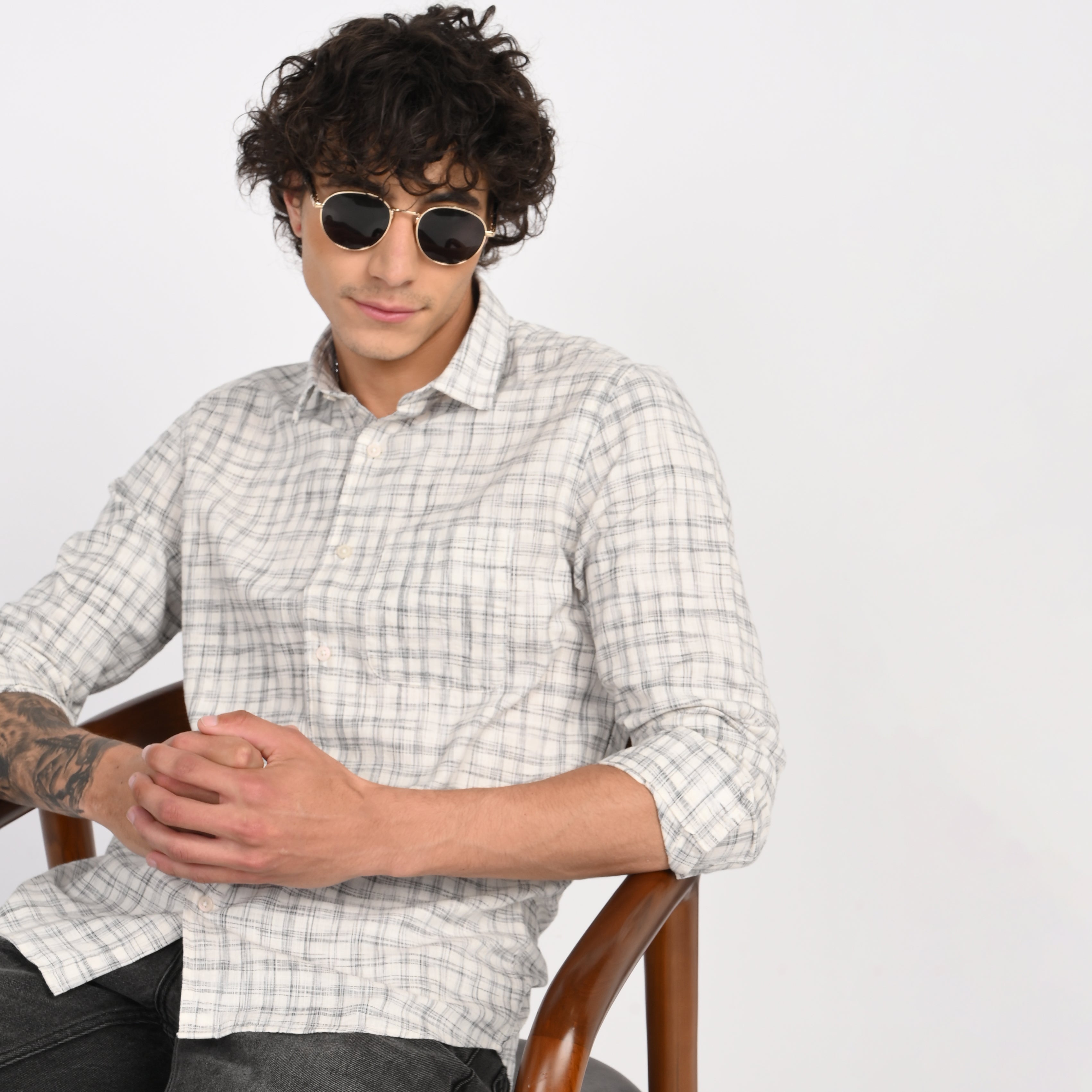 Linen Checkered Shirt - Snipes