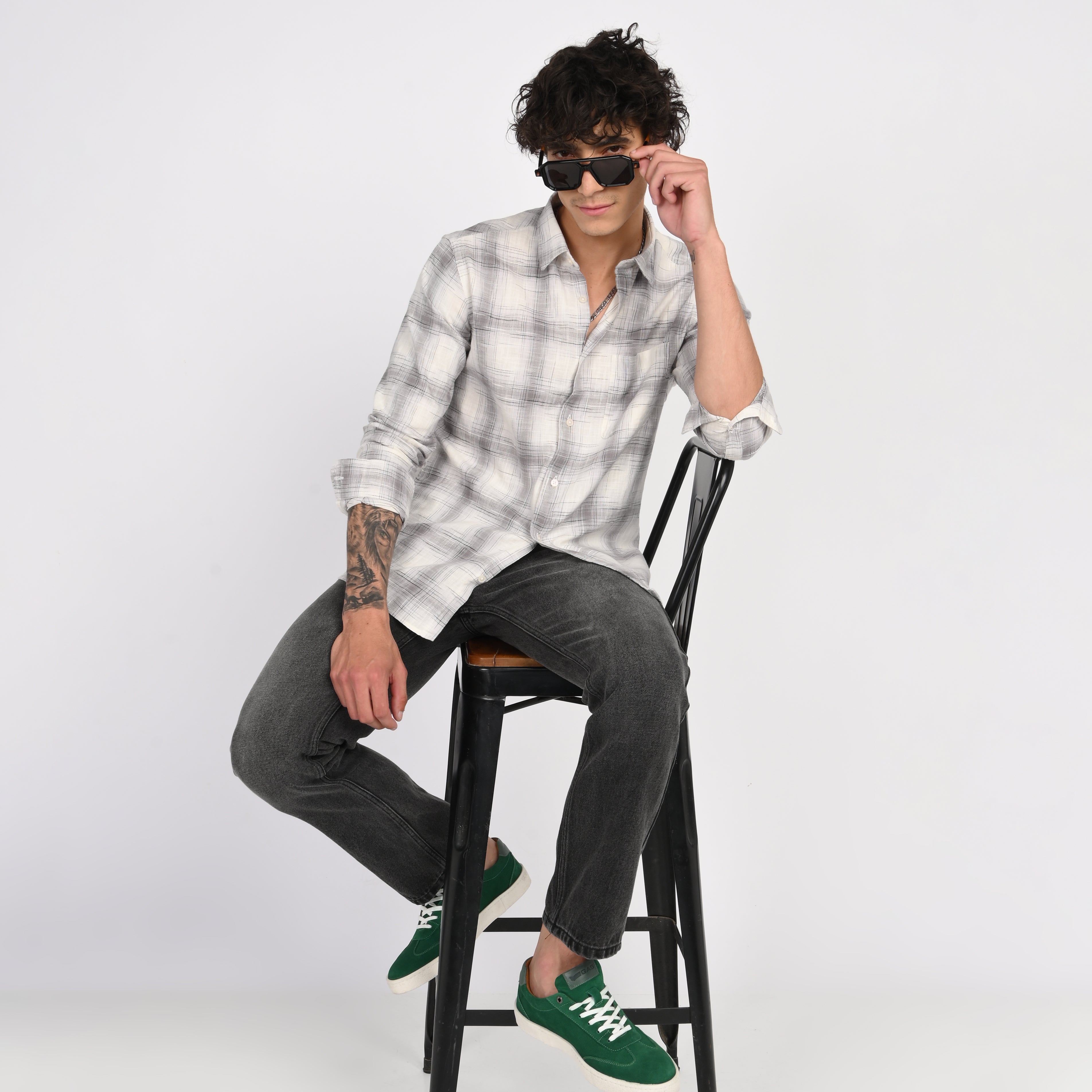 Linen Checkered Shirt - Snipes