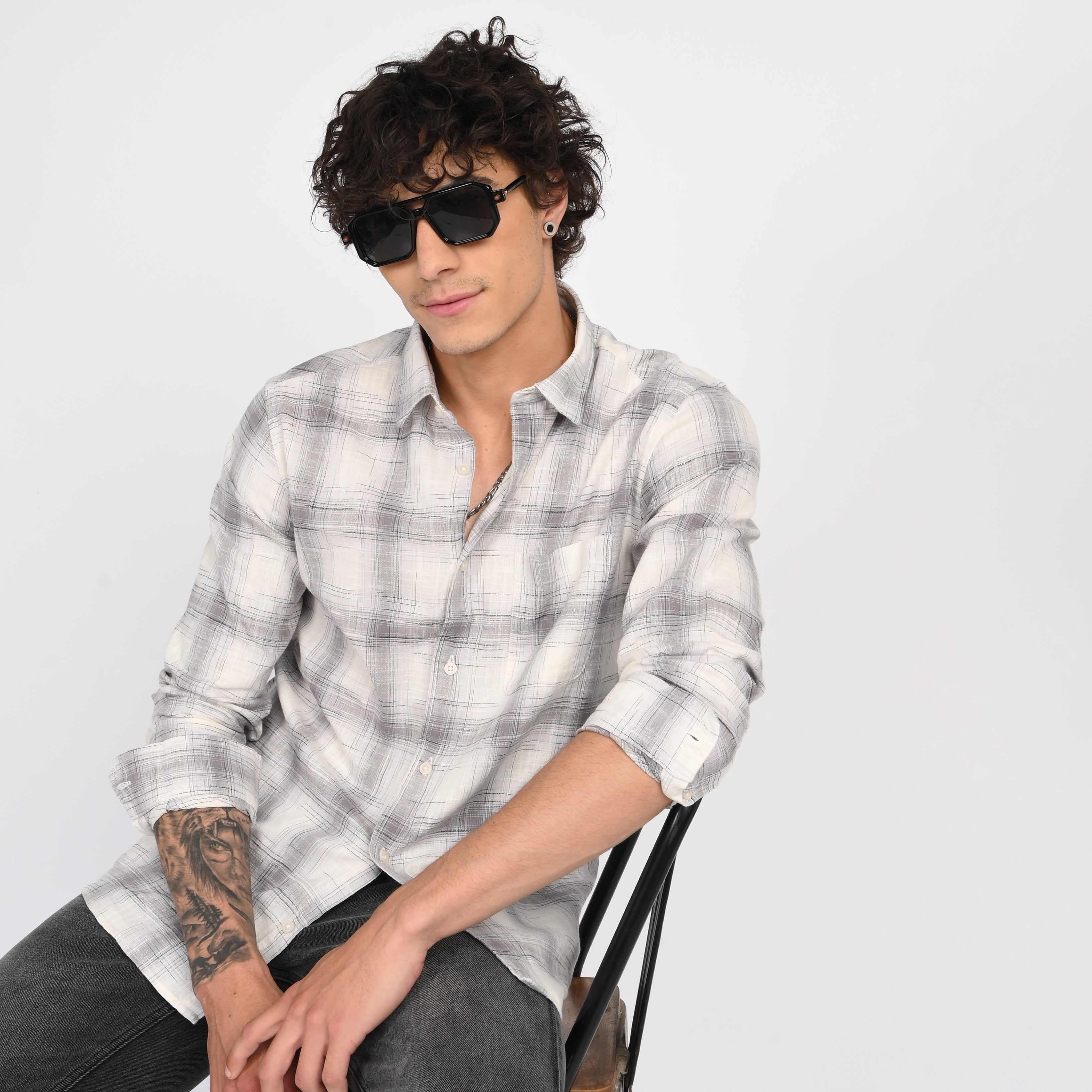 Linen Checkered Shirt - Snipes