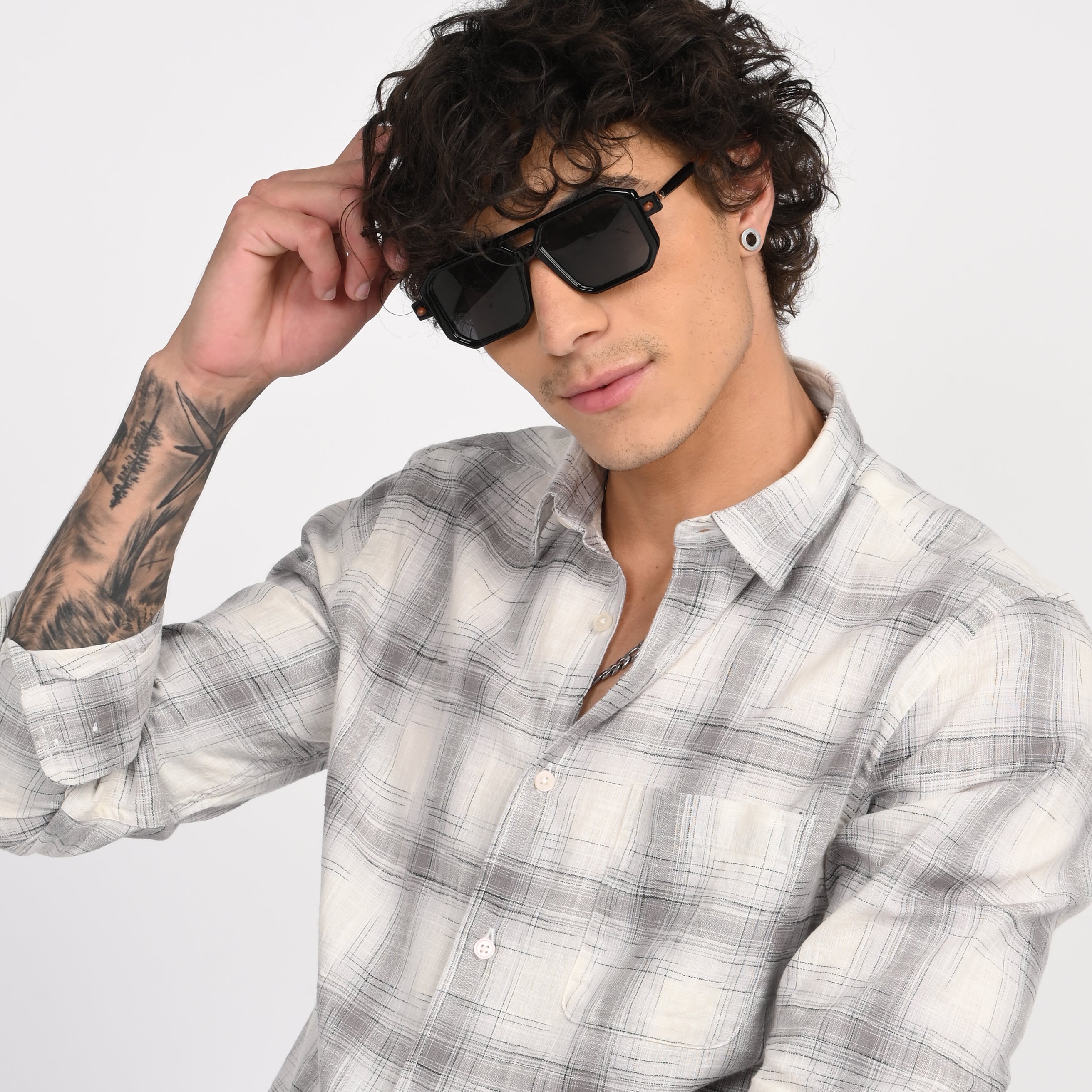 Linen Checkered Shirt - Snipes