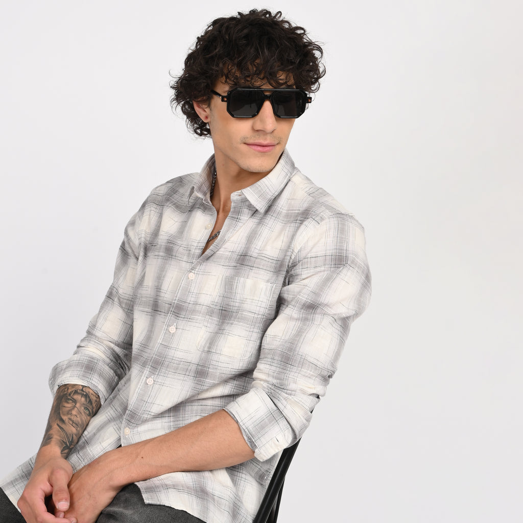 Linen Checkered Shirt - Snipes