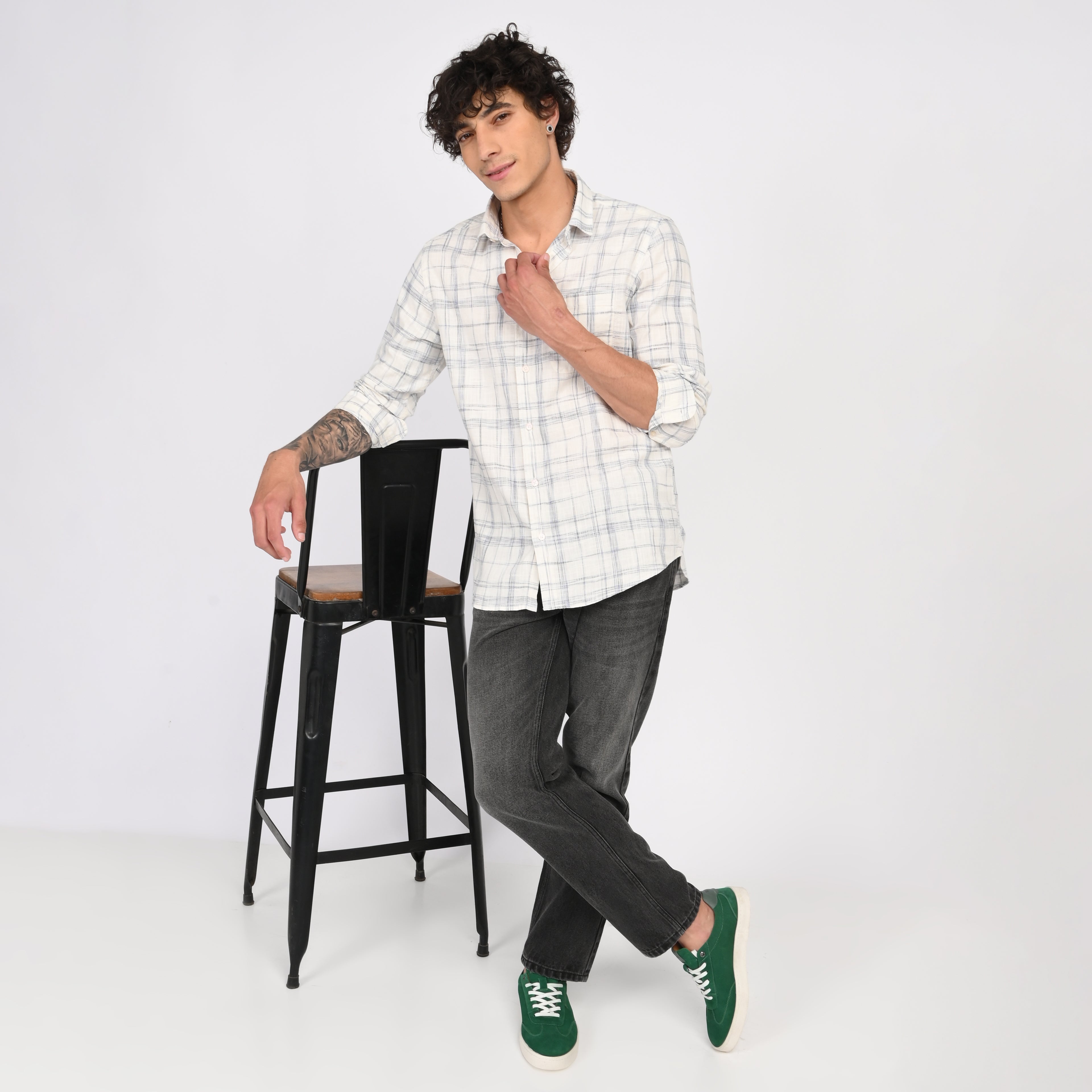 Linen Checkered Shirt - Snipes